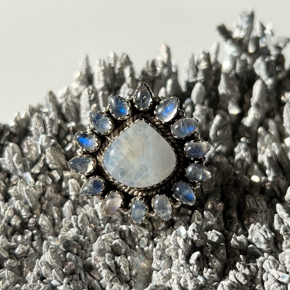 Sterling Silver Multi-Stone Moonstone Ring - Picture 3 of 10